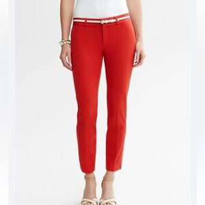 Banana Republic Red SLOAN-FIT SLIM ANKLE PANT Size 
10